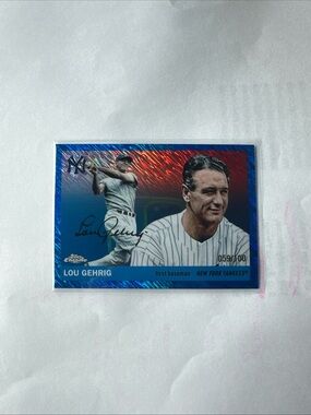 Topps Blue Lou Gehrig New York Yankees Baseball Card